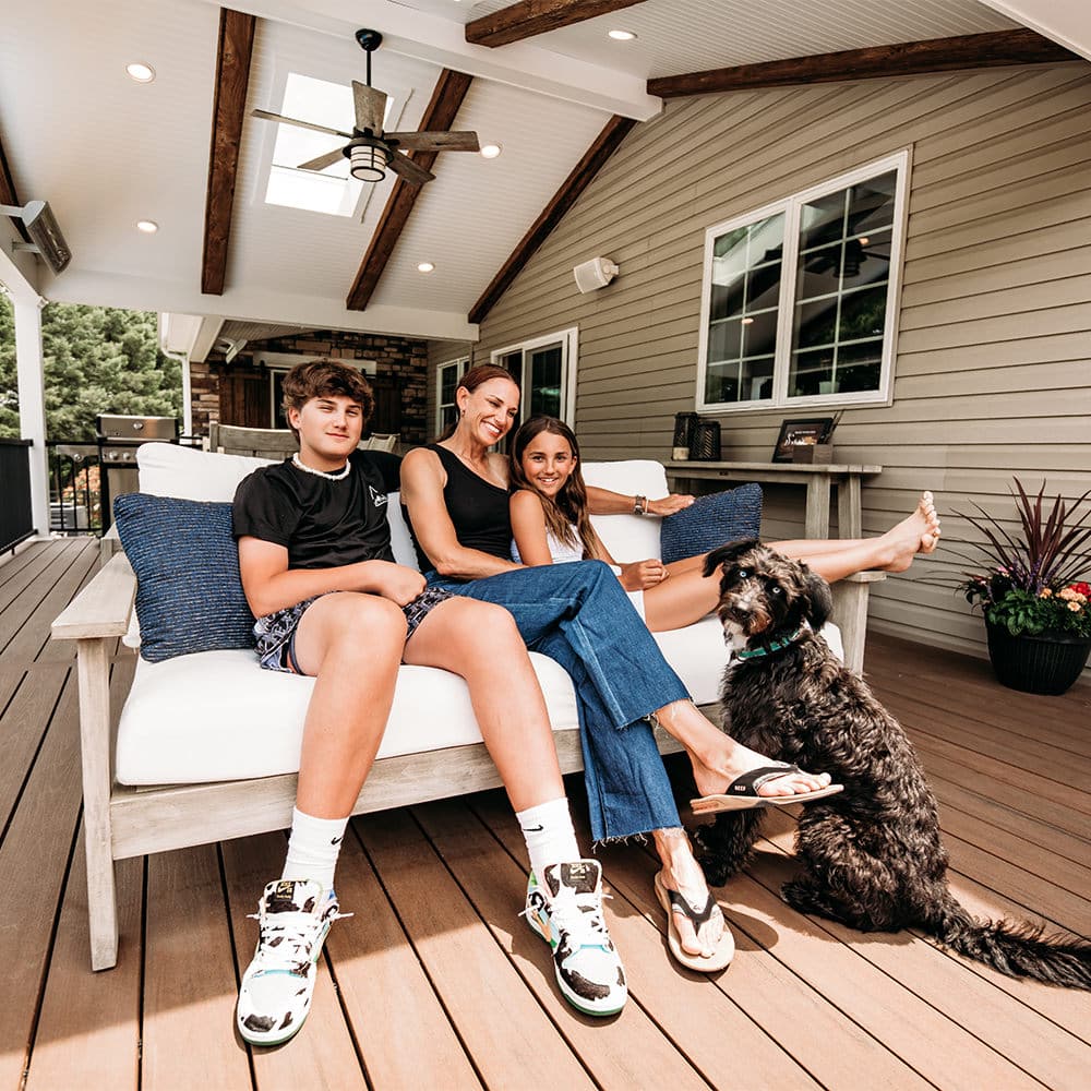 This Bethlehem family loves their custom outdoor living space so much, even Stella the pup can’t resist basking in the sunshine too!