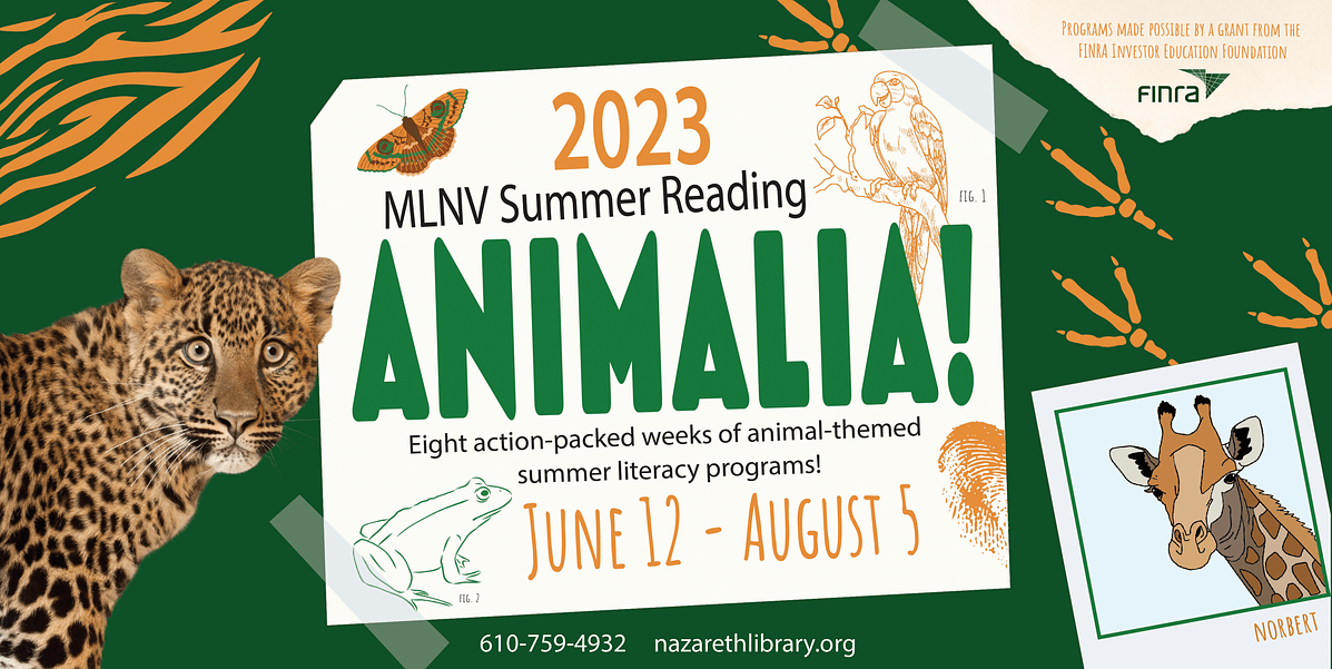 2023 MLNV Summer Reading: Animalia. June 12 to August 15