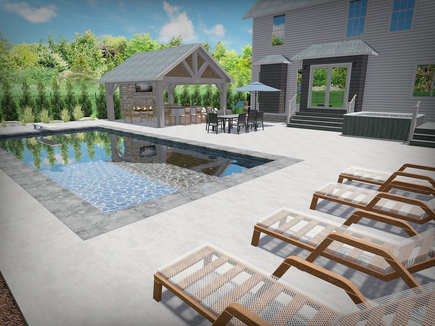 Outdoor Living with Swimming Pool in Hermitage, PA