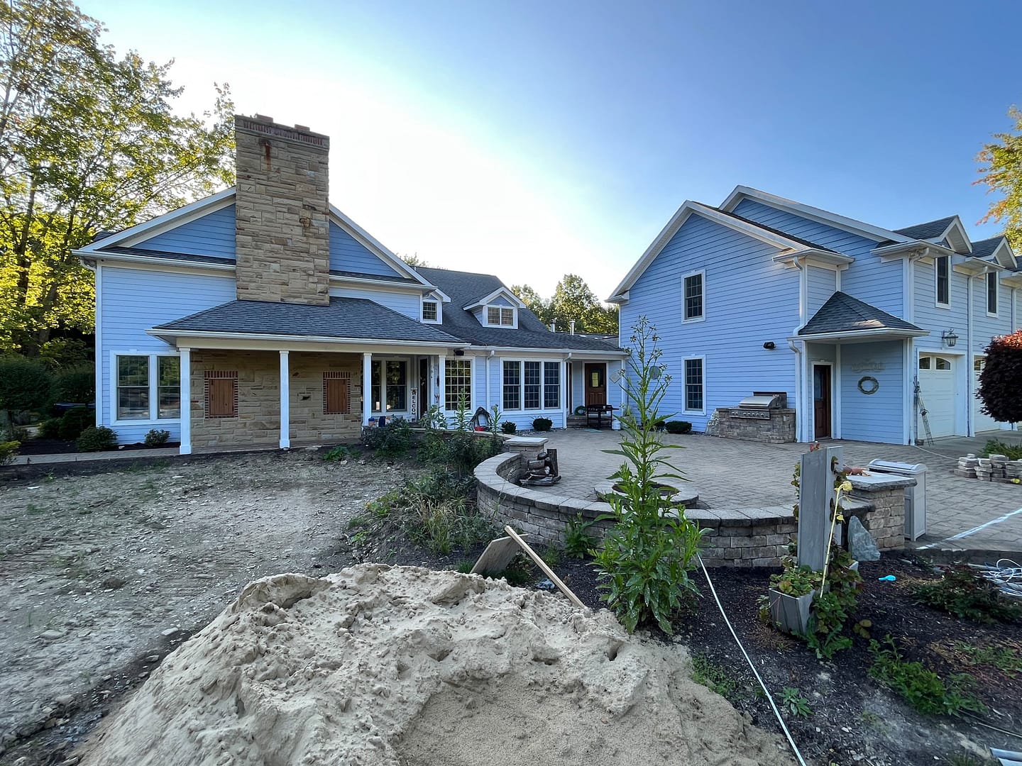 Construction of Outdoor Living Space with a Pool