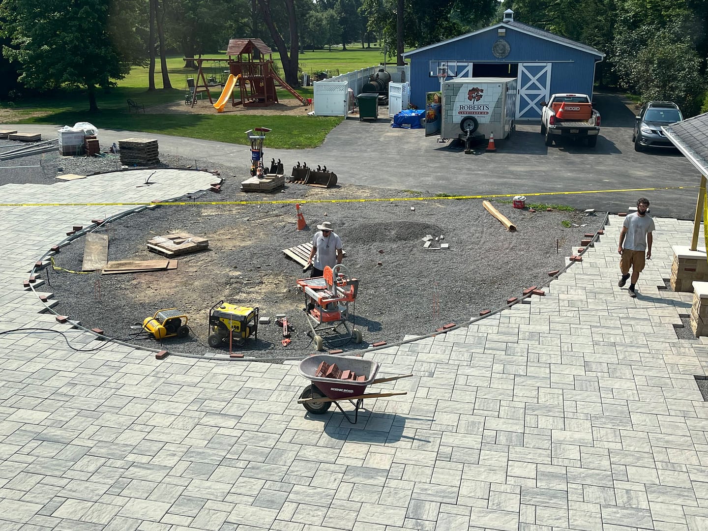 Construction of Outdoor Living Space with a Pool