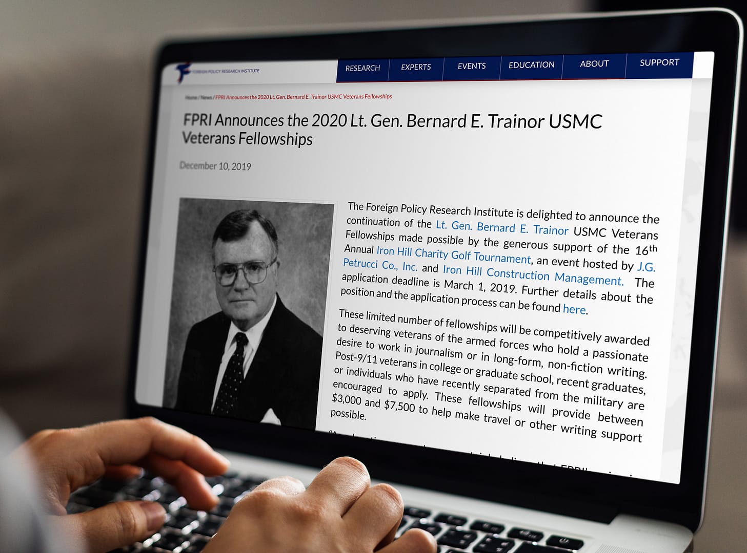 http://FPRI%20Announces%20the%202020%20Lt.%20Gen.%20Bernard%20E.%20Trainor%20USMC%20Veterans%20Fellowships