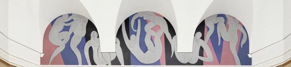 Henri Matisse. The Dance, Summer 1932 - April 1933, Oil on canvas; three panels. The Barnes Foundation.