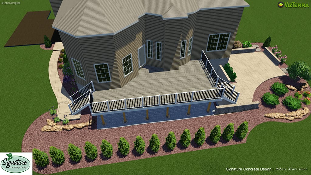 The complete backyard design using 3d landscape design software is a great way to show the project before it is installed