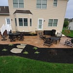 Large stamped concrete patio