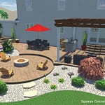 3D design landscaping pergola fire pit