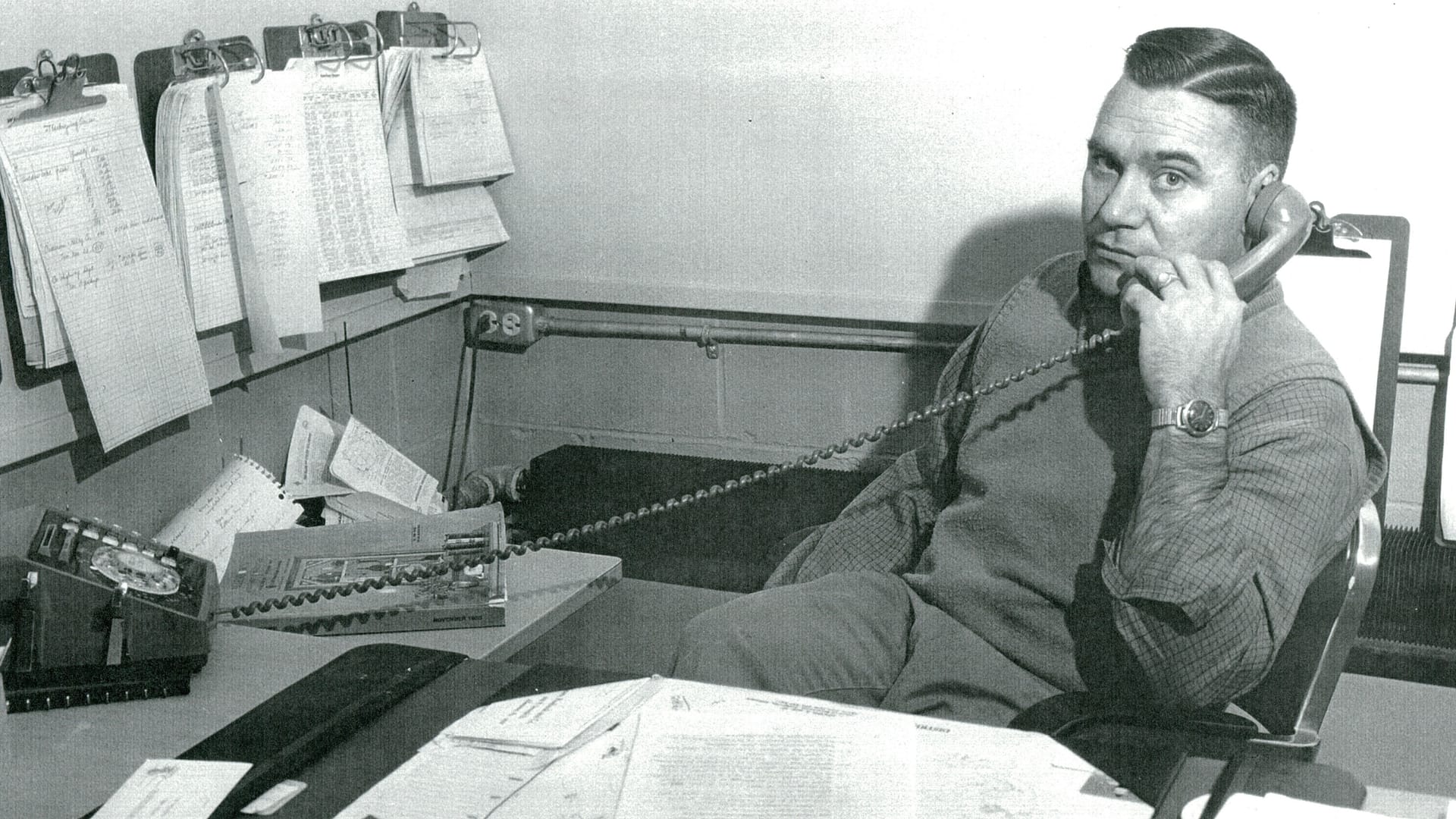 Fred Jaindl On Phone at Desk
