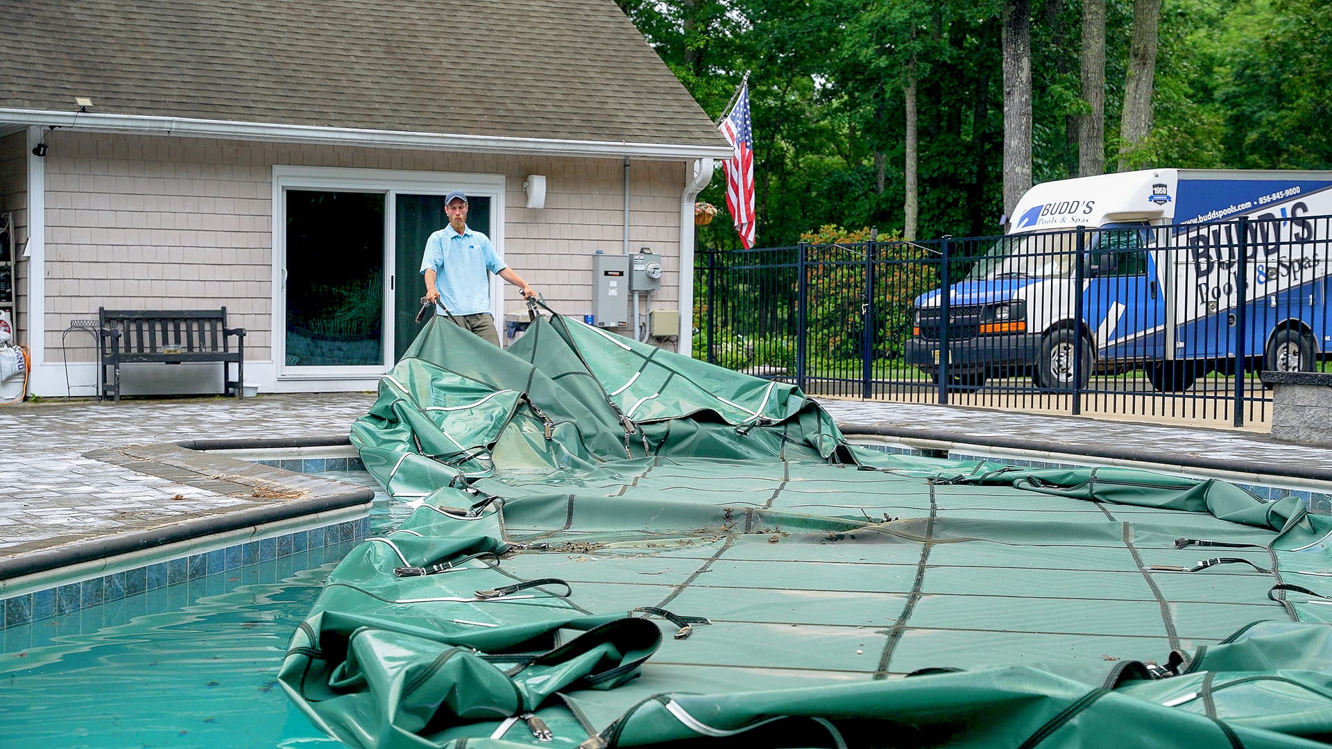 Budd will be there for you in the spring, ready to open your pool.