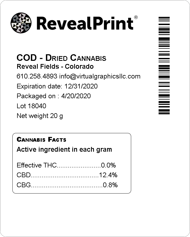 Cannabis Label Colorado